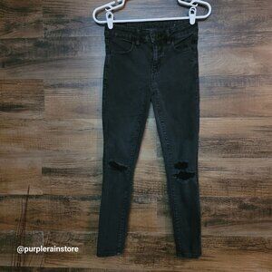 American Eagle Jeans 2 R Jegging Low Rise Next Level Stretch Black Wash Denim